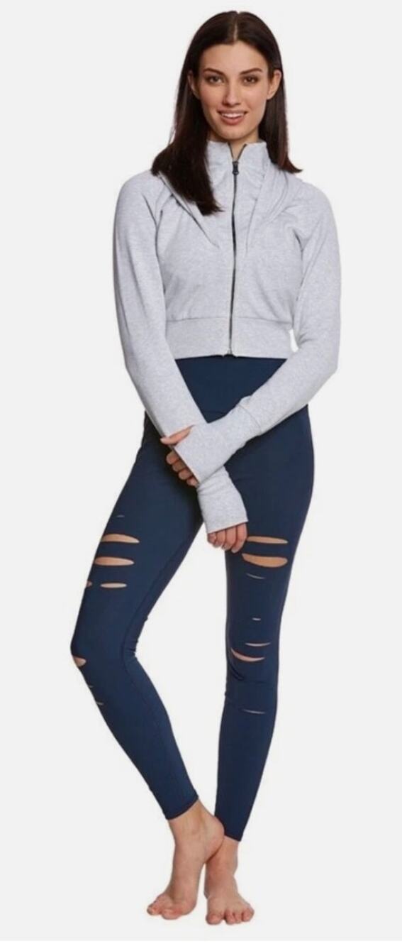 Alo Yoga High Waist Ripped Warrior Leggings Navy Medium